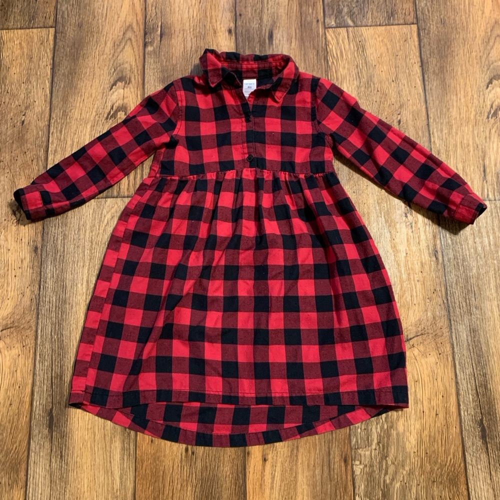 Carter's Red and Black Checkered Dress- size: 4T